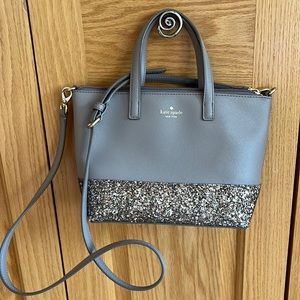 kate spade grey purse with sparkles crossbody or handbag